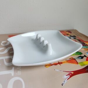 Vintage Mid Century Modern Porcelain White Ashtray